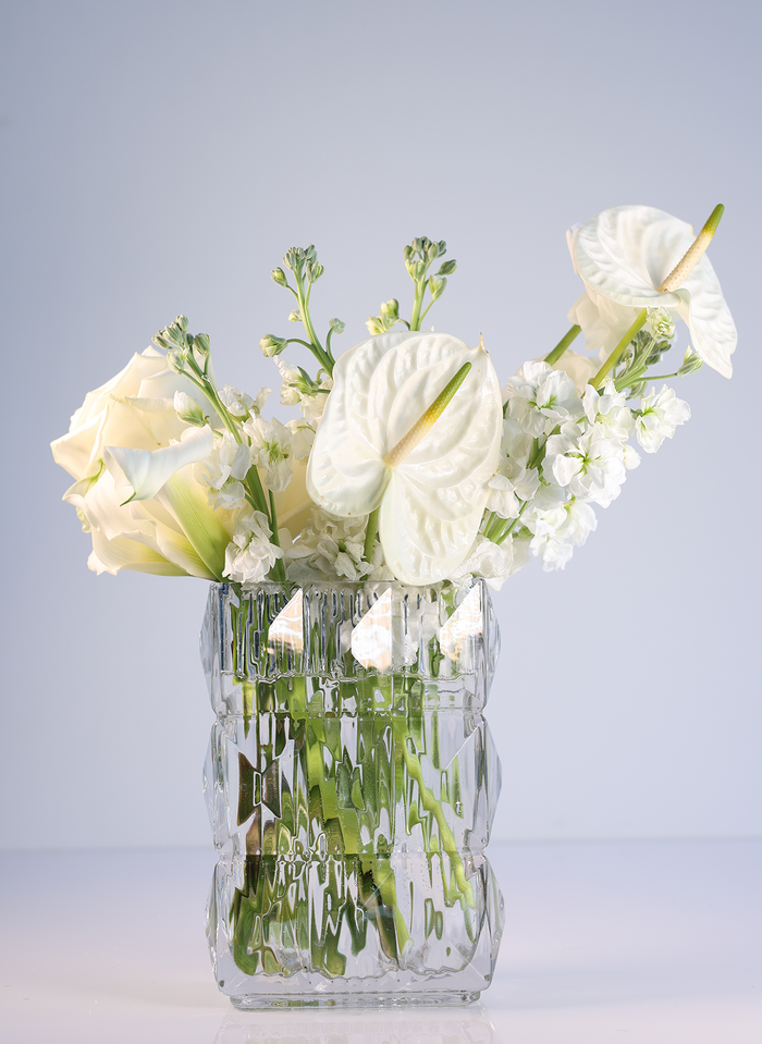 Ice Bark  Clear Crystal Vase Clear