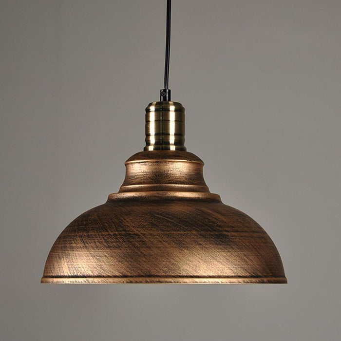 Industrial Metal Dome Pendant Red Bronze White Black Silver 3 Sizes E26 | NordaLight