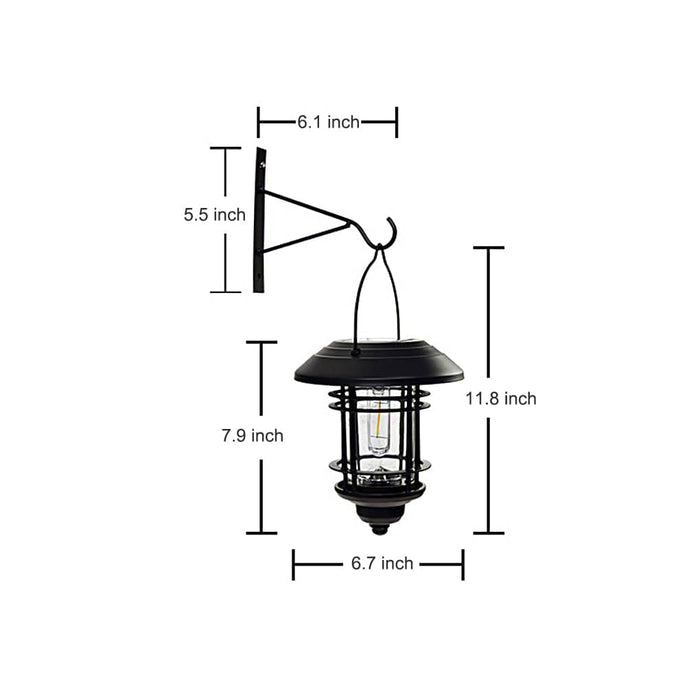 Industrial Solar Outdoor Wall Lantern Cage Glass Aluminum LED 3000K | NordaLight