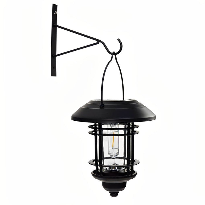 Industrial Solar Outdoor Wall Lantern Cage Glass Aluminum LED 3000K | NordaLight