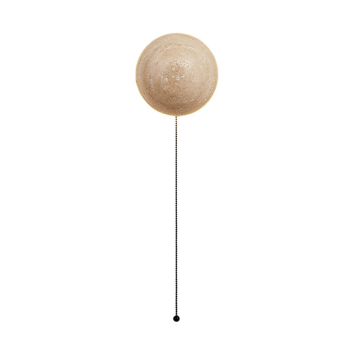 Japanese Travertine Round LED Wall Sconce — Minimalist Stone Wall Lighting | NordaLight