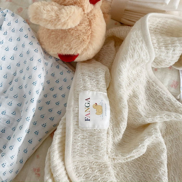 Konges Slojd – Fanga Fontana - Venti Pointelle Blanket GOTS – Antique White