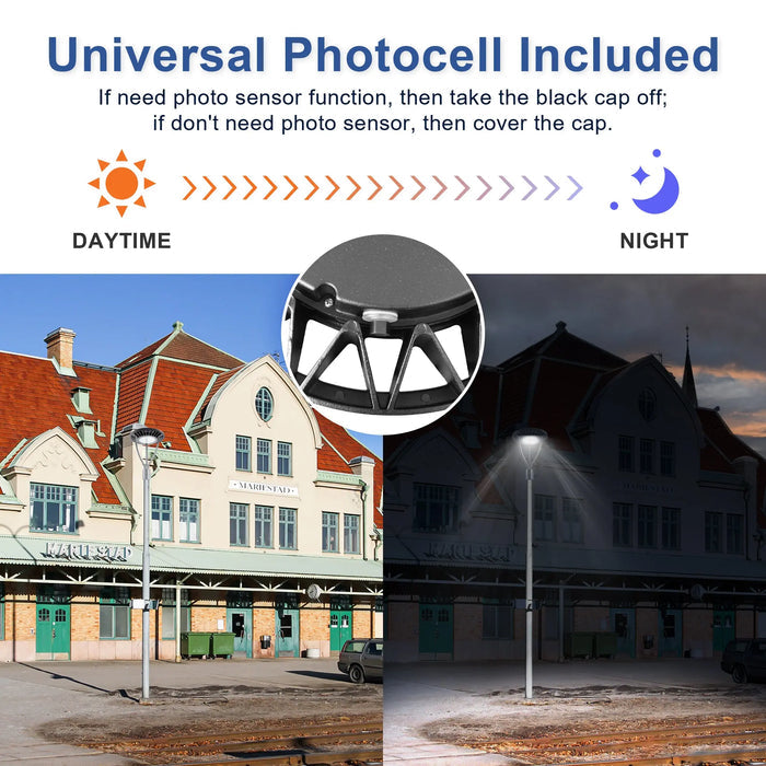 LED Post Top Light-20W/30W/40W/60W Selectable-CCT 3000K/4000K/5000K Selectable-Outdoor Waterproof-Compatible Photocell-5 Years Warranty TANLITE