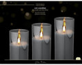 LED Wick Candle Grey 17.5cm