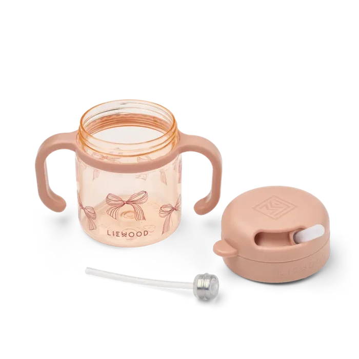 Liewood – Kai Tritan Straw Cup 280ml – Bows / Pale Tuscany