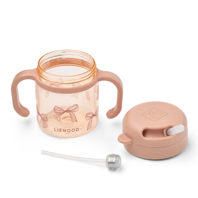 Liewood – Kai Tritan Straw Cup 280ml – Bows / Pale Tuscany