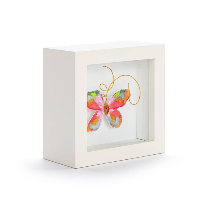 Living Boldly Pink Multi Butterfly Shadow Box - 4in