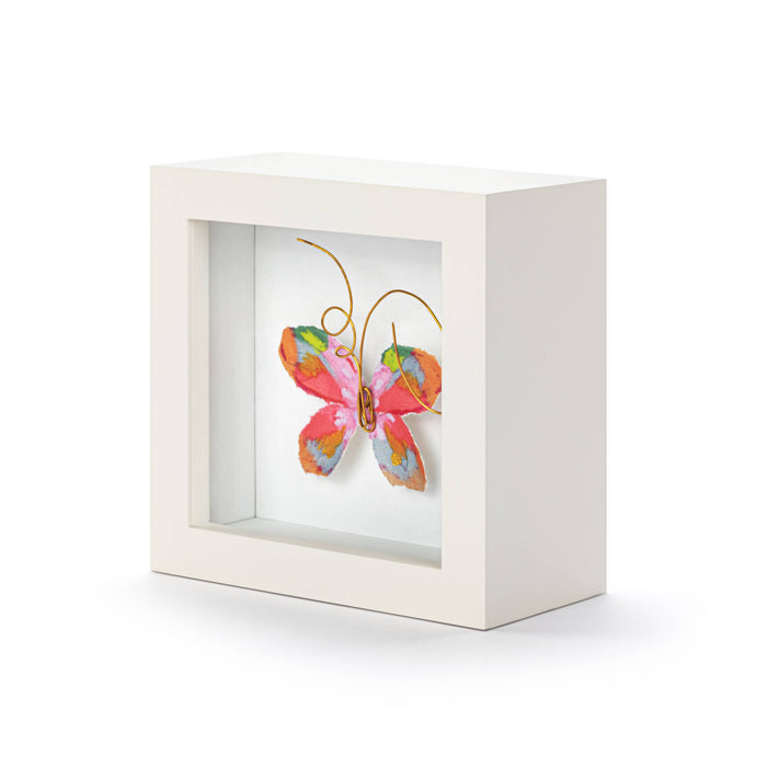 Living Boldly Pink Multi Butterfly Shadow Box - 4in