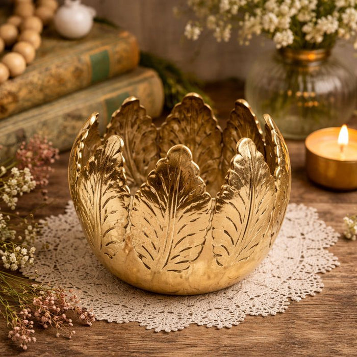 Lotus Iron Candle Holder Stand for Home | T Light | Gifting