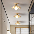 Lotus Oak Semi-Flush Mount Wood Walnut Nordic LED E27 4 Variants | NordaLight