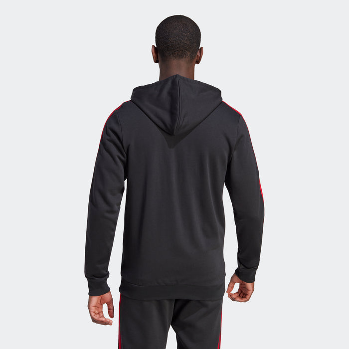 adidas Manchester United DNA Full-Zip Hoodie | Black/Red | Men's