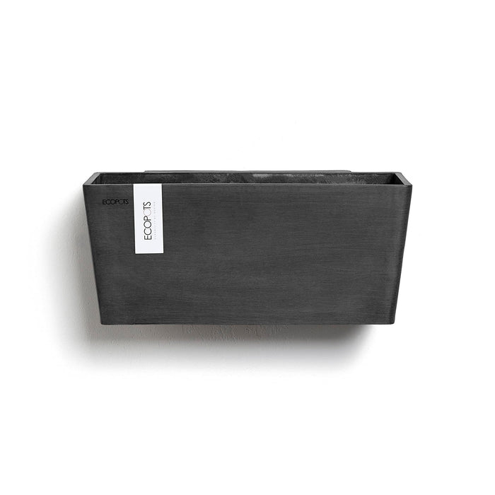 Manhattan Medium Rectangle Wall Planter - 13.75 in x 6.75 in x 6 in - Dark Grey - Dark Grey,13.75 in x 6.75 in x 6 in
