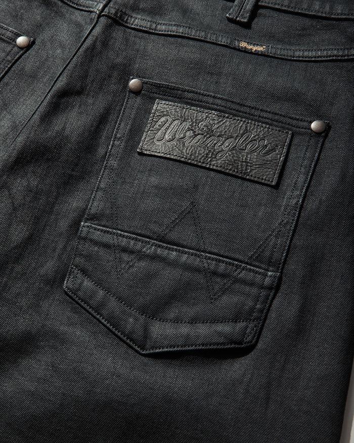 Wrangler Barrel Jeans Black Coated Pants Denim 112384253 BLACKCOATED