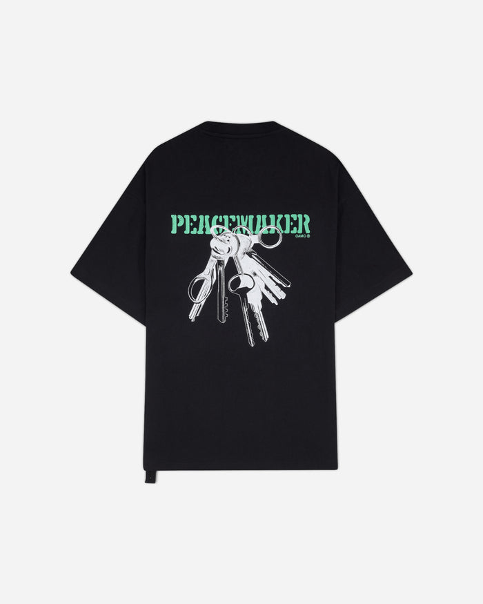 OAMC Peacemaker Oversize Tee  Keys Print Black T-Shirts Top PCM3OT02LJE002099 BLACK