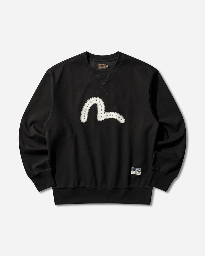 Evisu Ht Seagull Emb Sweatshirt Black Sweatshirts Fleece 2ESHTM6SW1064 BLKX