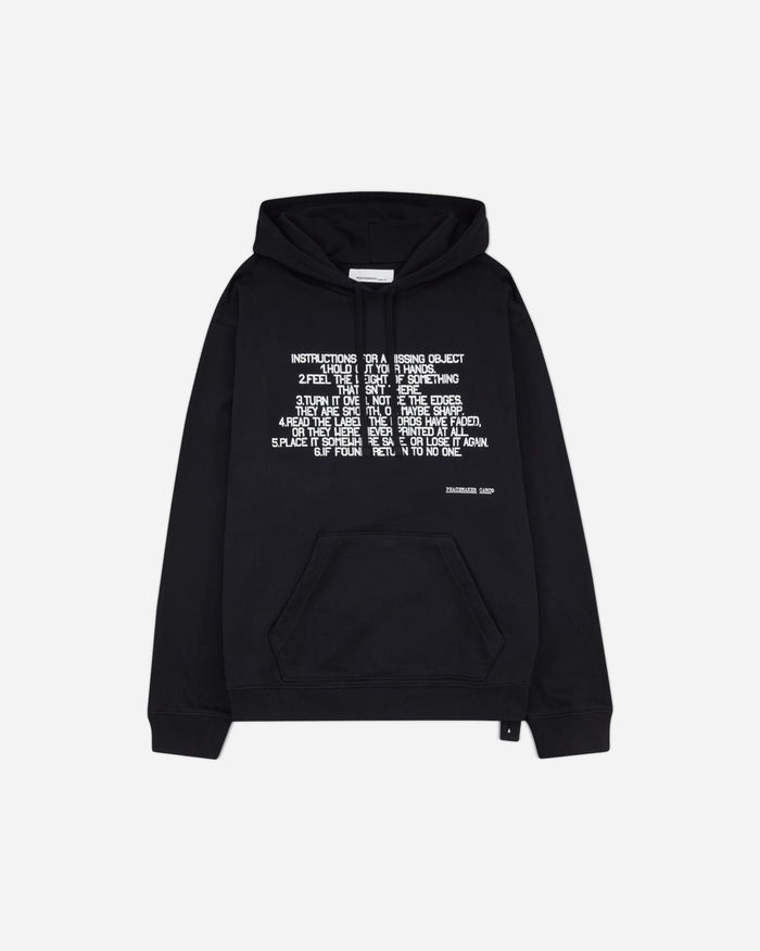 OAMC Peacemaker Hoodie  Stencil Print Black Sweatshirts Hoodies PCM3OH01DFT001099 BLACK