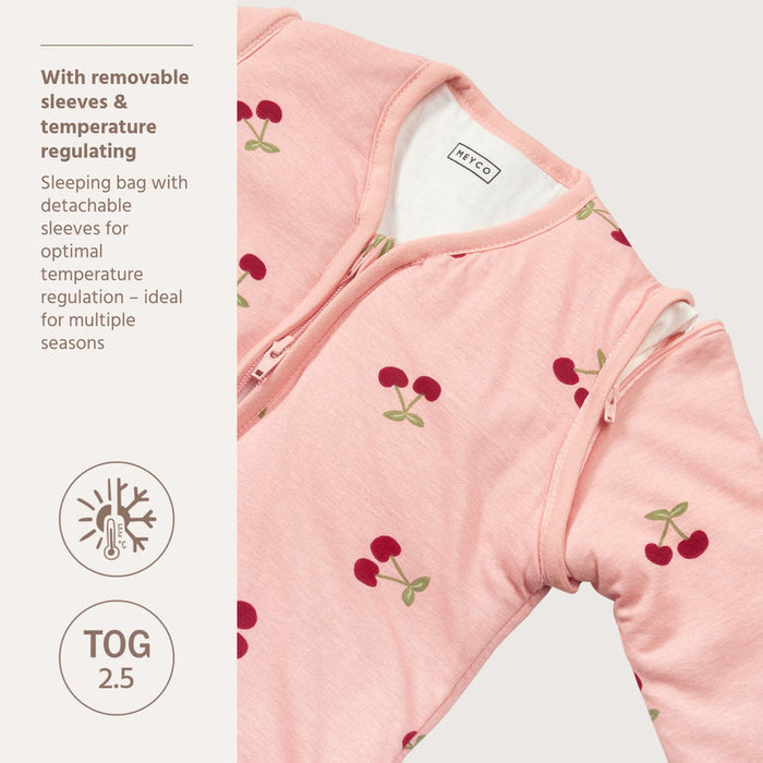 Meyco – Sleeping Bag with Detachable Sleeves Interlock Jersey – Cherry Soft Rose