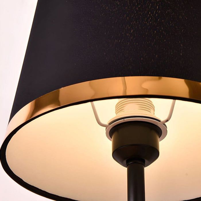 Mid-Century Brass Fabric Shade Table Lamp Cylindrical Trumpet E27 Two Colours | NordaLight