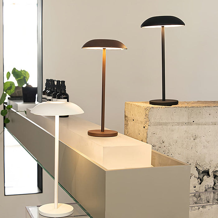 Minimalist Aluminium LED Table Lamp Remote Dimming Rechargeable Black White Brown | NordaLight