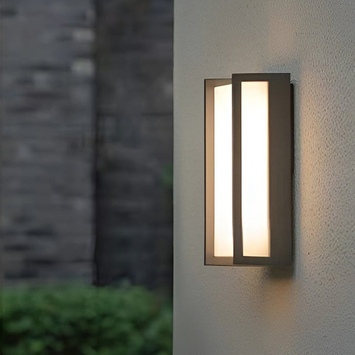 Modern Geometric Aluminum Alloy PC Outdoor Wall Sconce Black IP65 12W 2 Color Temperatures Balcony Villa | NordaLight