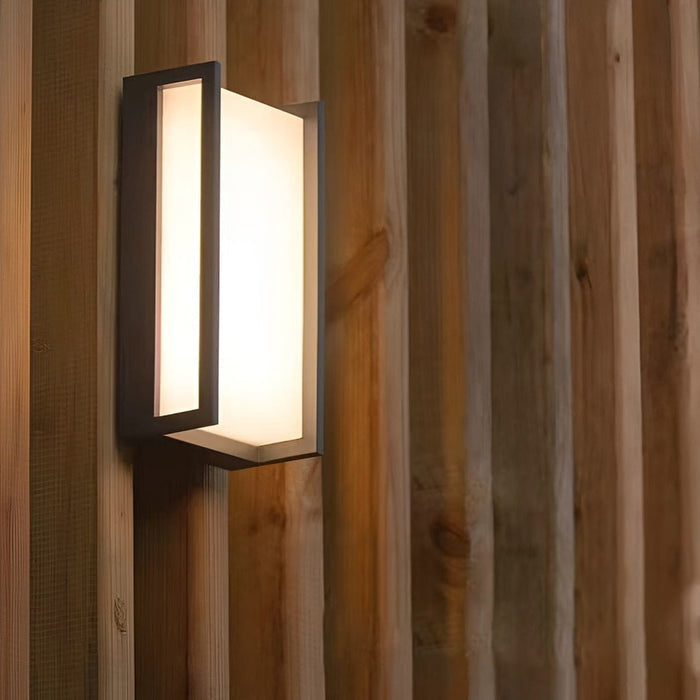 Modern Geometric Aluminum Alloy PC Outdoor Wall Sconce Black IP65 12W 2 Color Temperatures Balcony Villa | NordaLight