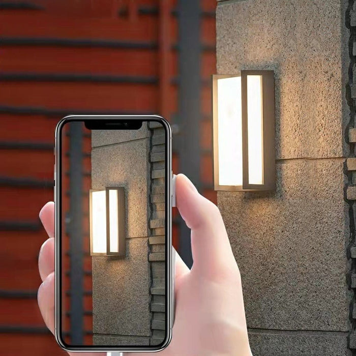 Modern Geometric Aluminum Alloy PC Outdoor Wall Sconce Black IP65 12W 2 Color Temperatures Balcony Villa | NordaLight