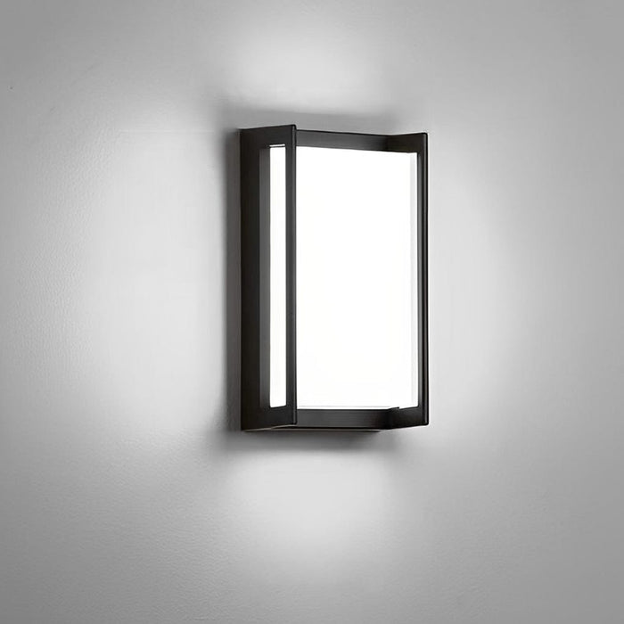 Modern Geometric Aluminum Alloy PC Outdoor Wall Sconce Black IP65 12W 2 Color Temperatures Balcony Villa | NordaLight