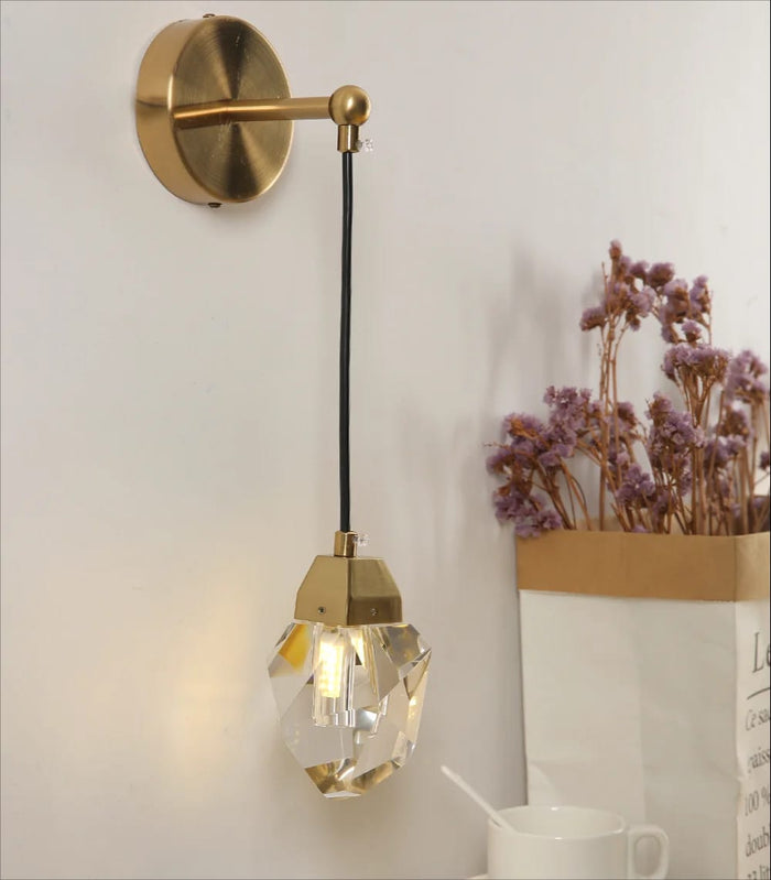 Modern Glass Wall Sconce Gold G9 Minimalist Bedroom Living Room | NordaLight