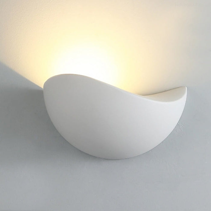 Modern Half Moon LED Wall Sconce Indoor Outdoor Uplight Waterproof Hallway Bedroom Black White | NordaLight
