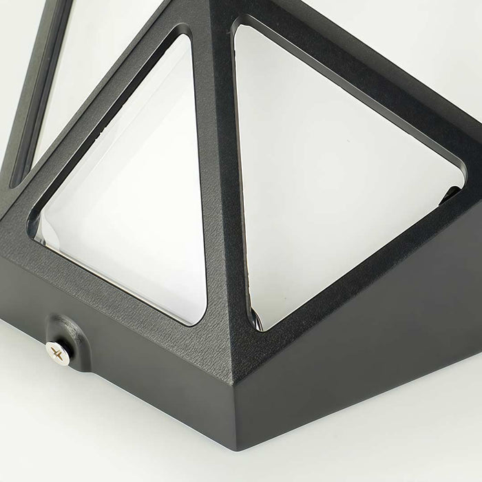 Modern LED Outdoor Wall Sconce Diamond Shape Aluminum Acrylic IP54 18W 3200K Black 13 Inch | NordaLight