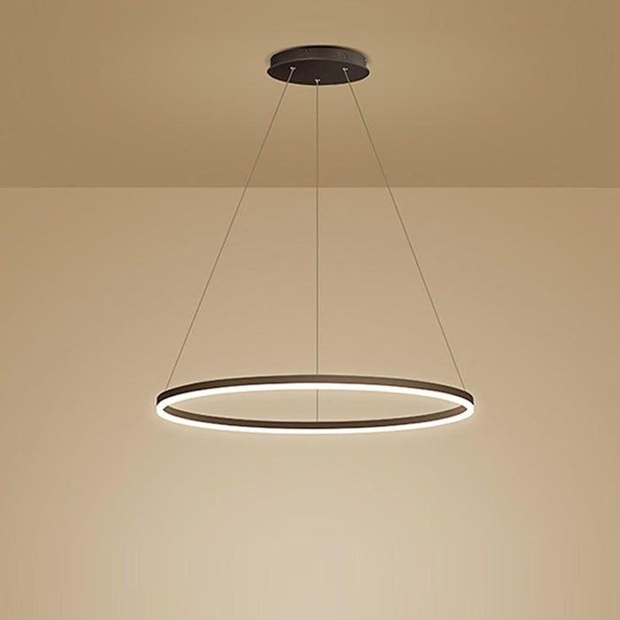 Modern LED Ring Chandelier Aluminium Acrylic Dimmable 3000K–6000K Remote Black Coffee Gold White 3 Sizes | NordaLight