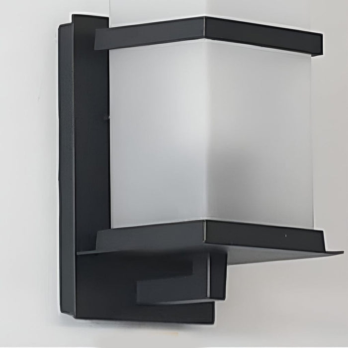 Modern Minimalist Black Outdoor Wall Sconce Frosted Glass E27 IP65 100-265V | NordaLight