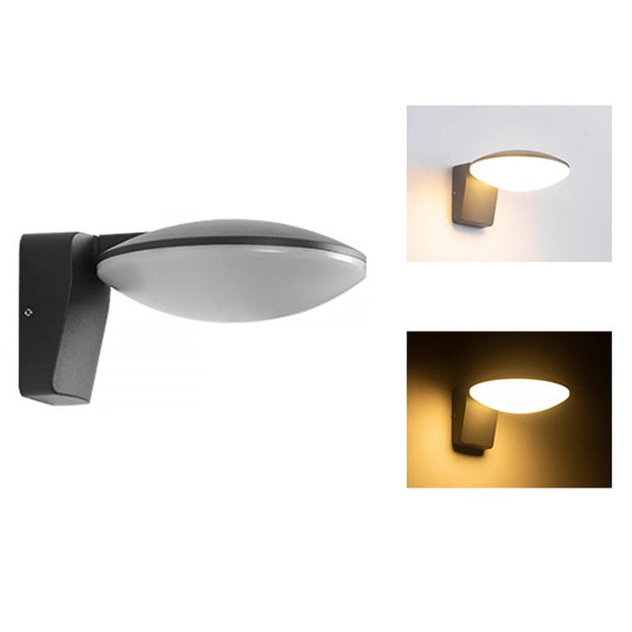 Modern Minimalist Circular Outdoor Wall Sconce Solar or Hardwired LED 3000K | NordaLight