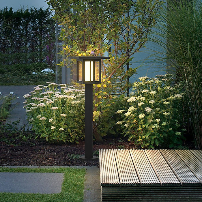 Modern Outdoor LED Post Light Solar Hardwired Dual Power Lawn Wall Sand Gray 3 Sizes | NordaLight