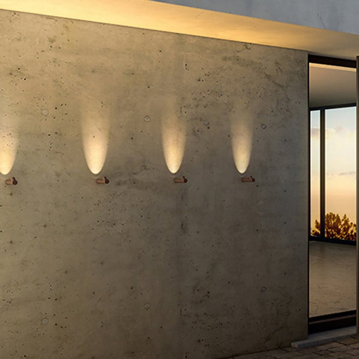Modern Slim Outdoor Wall Uplight Cylinder LED 2W White Gray IP65 | NordaLight