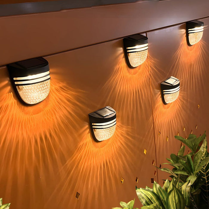 Modern Solar Outdoor Wall Sconce ABS PS Black Dual Mode Constant Breathing IP54 2800K Courtyard Balcony | NordaLight