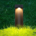 Modern Square LED Bollard Light 5W Waterproof Outdoor Lawn Pathway Lighting Black Aluminum IP54 | NordaLight
