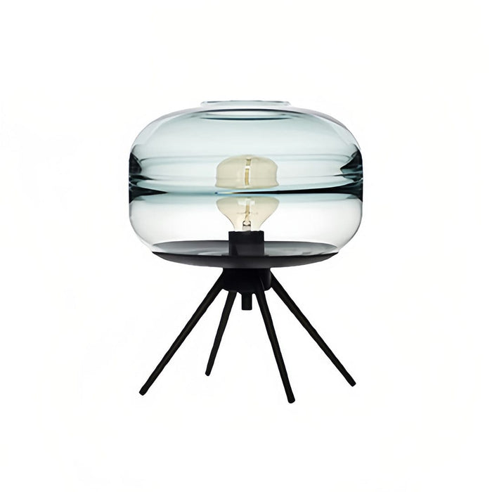 Modern Table Lamp Tinted Glass Dome Shade Iron Four-Leg Base Nordic Accent Sea Blue Smoky Gray Amber 13.78 Inch | NordaLight