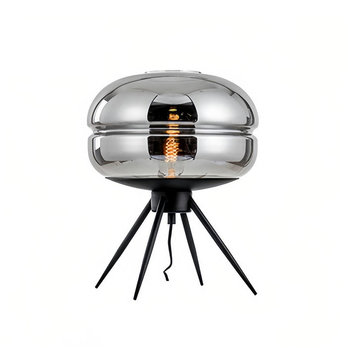 Modern Table Lamp Tinted Glass Dome Shade Iron Four-Leg Base Nordic Accent Sea Blue Smoky Gray Amber 13.78 Inch | NordaLight
