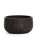 COSAPOTS Mondo Low Round Fiberglass Planter – Lightweight Indoor/Outdoor Plant Pot, Frost & Weather Resistant, Handmade Modern Decorative Planter – 9.5" X 9.5" X 5" – Brown Stone - Brown Stone,9.5 in x 9.5 in x 5 in