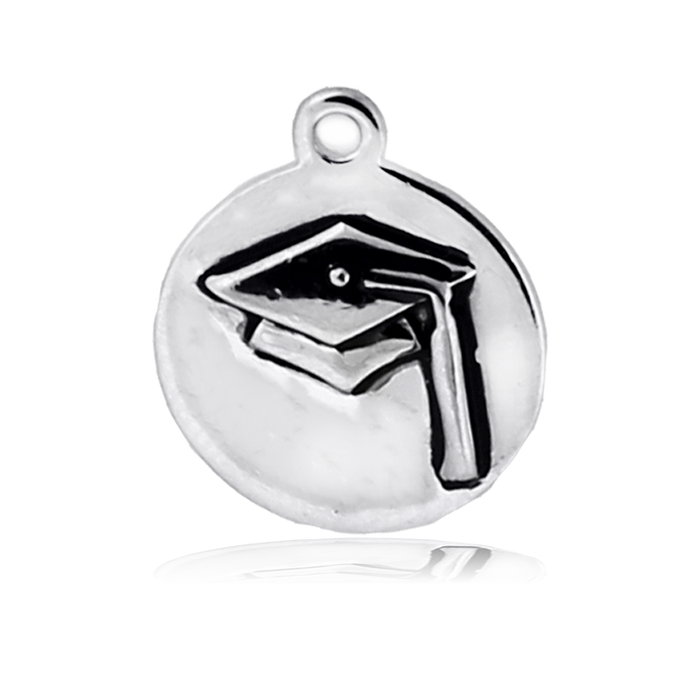 Moonstone Stone Bracelet with Grad Cap Sterling Silver Charm