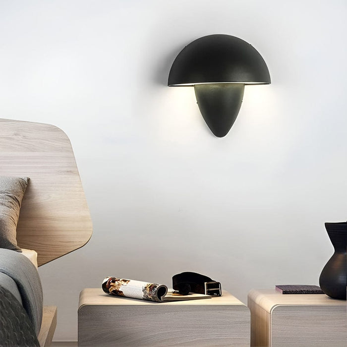 Mushroom Shape Waterproof LED Outdoor Wall Light Modern Exterior Patio Entryway Black White | NordaLight