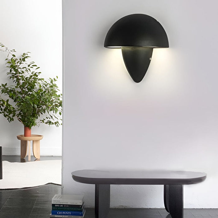 Mushroom Shape Waterproof LED Outdoor Wall Light Modern Exterior Patio Entryway Black White | NordaLight