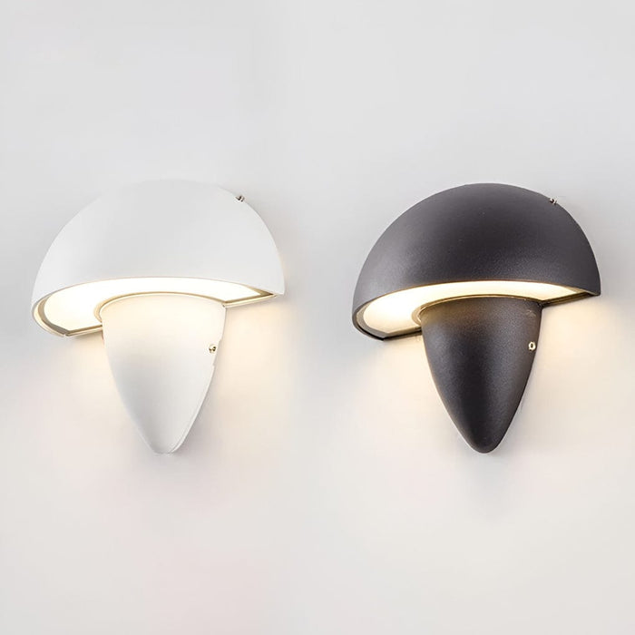 Mushroom Shape Waterproof LED Outdoor Wall Light Modern Exterior Patio Entryway Black White | NordaLight
