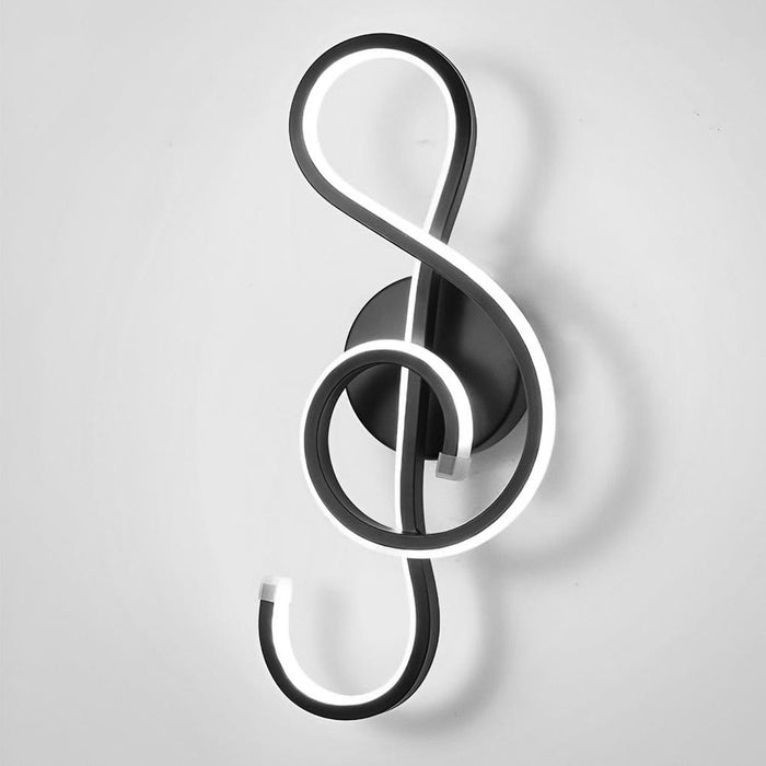 Musical Note LED Wall Sconce Aluminium Modern Decorative Bedroom Hallway Black White | NordaLight