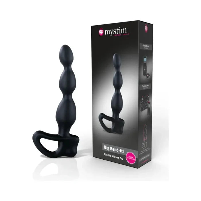 Mystim Big Bend - it! Prostate Stimulator with E - Stim - Black - Electrostim