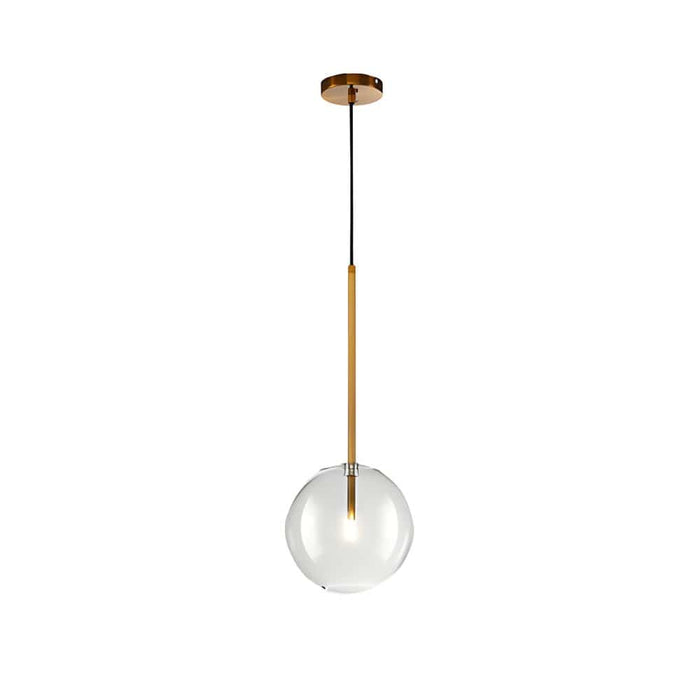 Nordic Clear Glass Globe Pendant Light Gold Iron G9 LED 3000K/6000K 4 Sizes Indoor | NordaLight