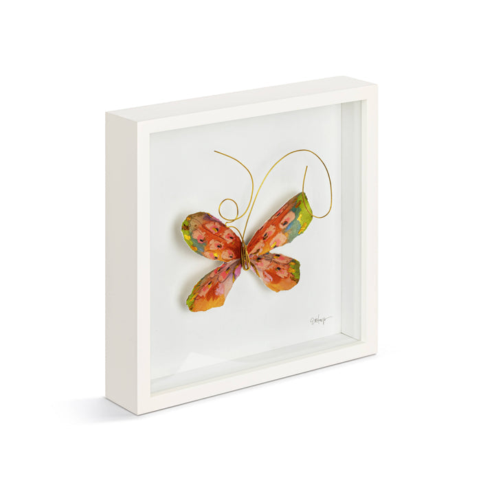 Orange Multi Butterfly Wall Art - 10"sq