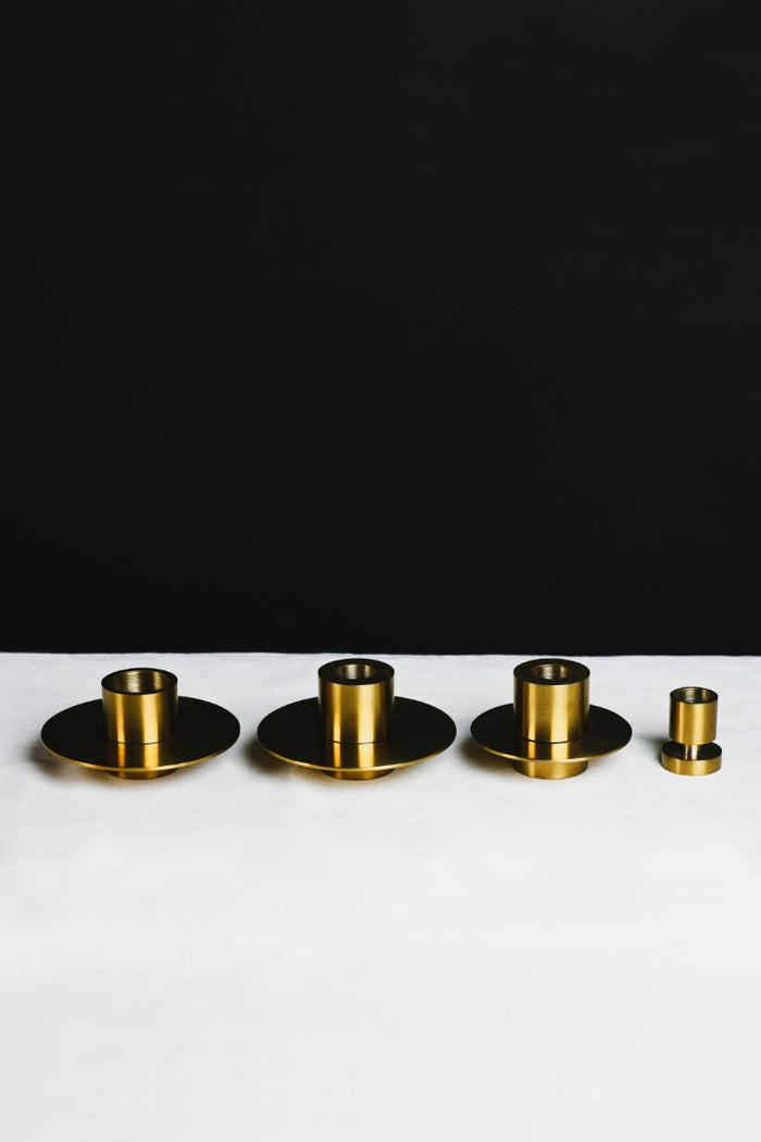 Orbit Burnished Brass Taper Candle Holder