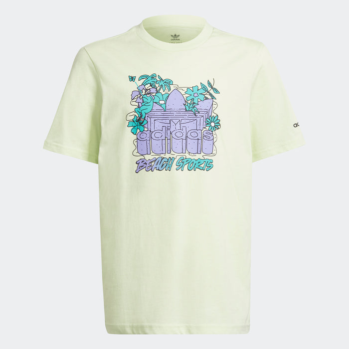 adidas Originals Graphic Stoked Beach Tee | Yellow | Kid's